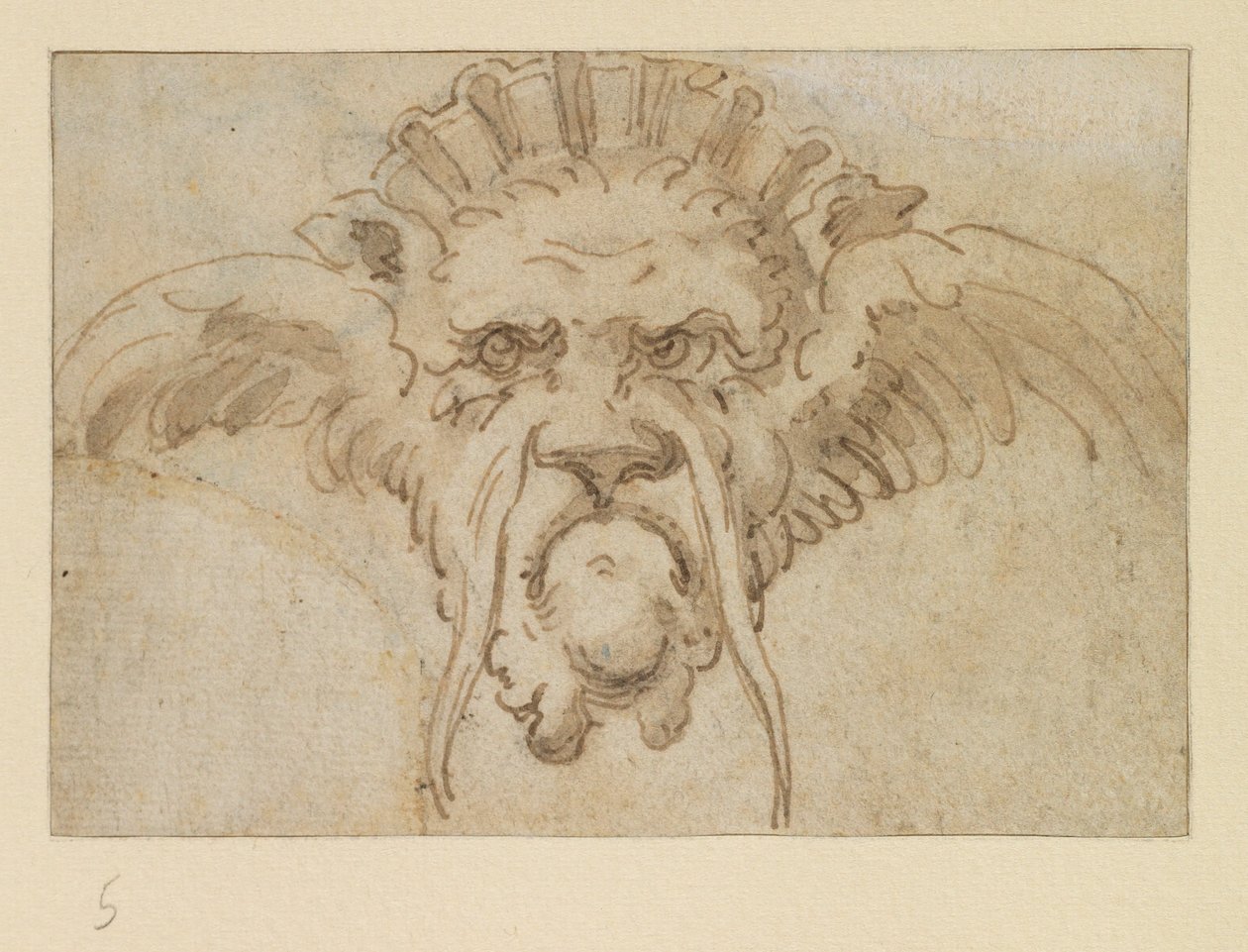 Grotesk maske, 17. yüzyıl by Bolognese School