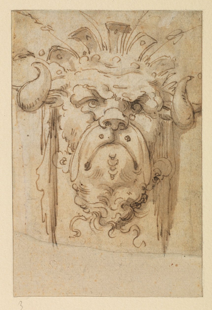 Grotesk maske, 17. yüzyıl by Bolognese School