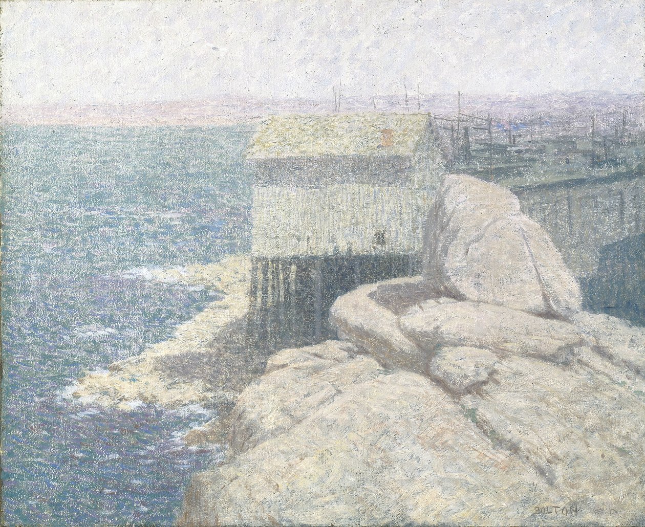 Chinese Fishing Village, Monterey Bay, California (tuval üzerine yağlı boya) by Bolton Coit Brown