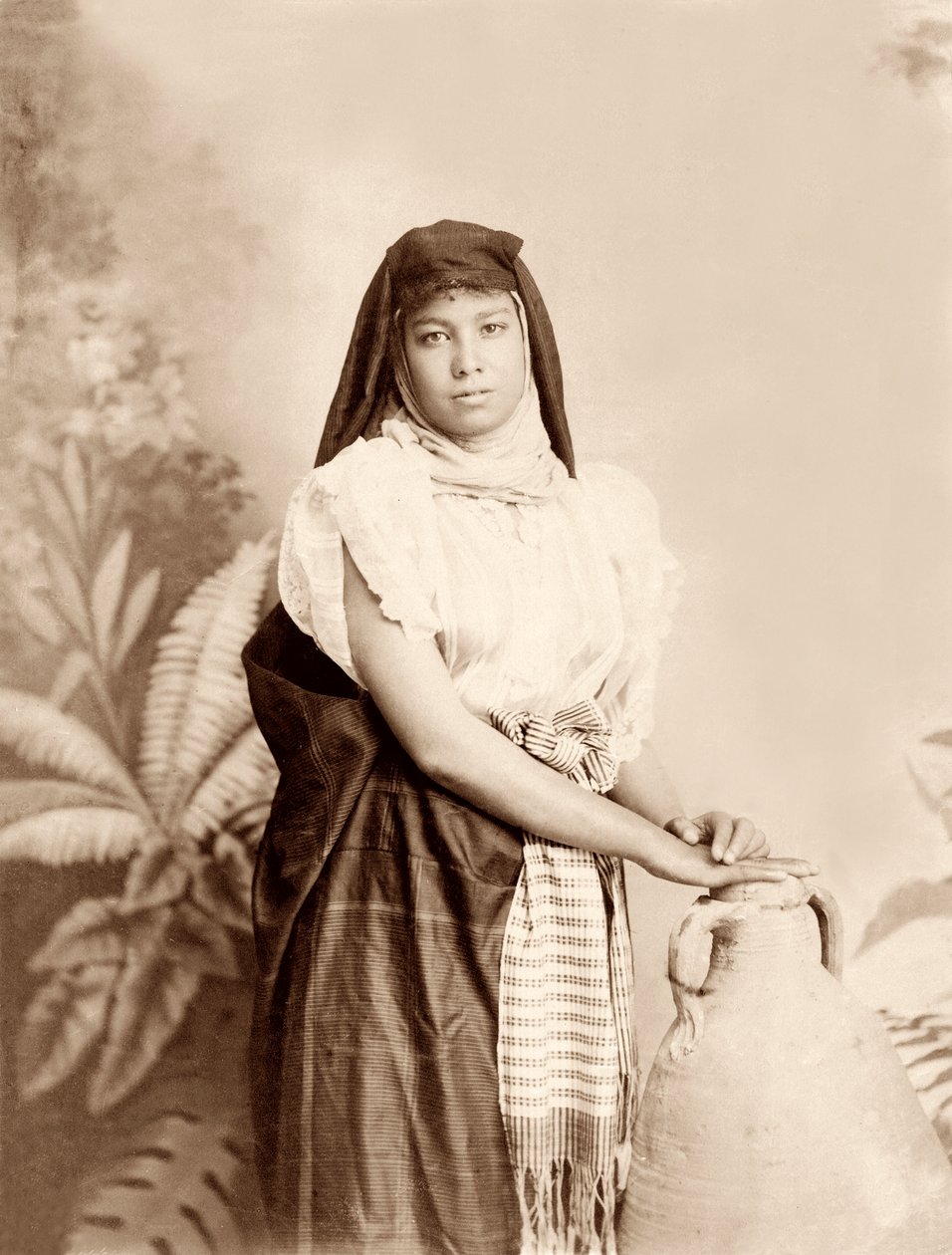 Su kavanozlu kız, c.1867-98 by Bonfils Studio