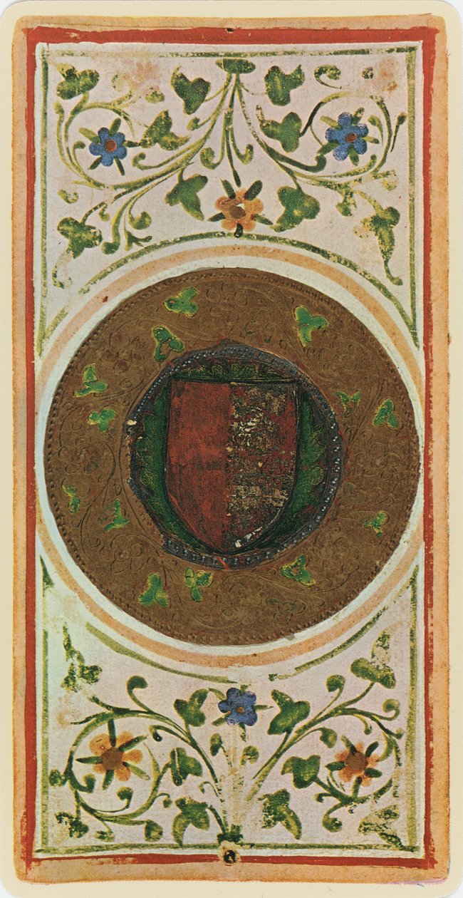 Sikke Ası, 'Visconti' destesinden bir tarot kartının tıpkıbasımı, 1441-47 by Bonifacio Bembo