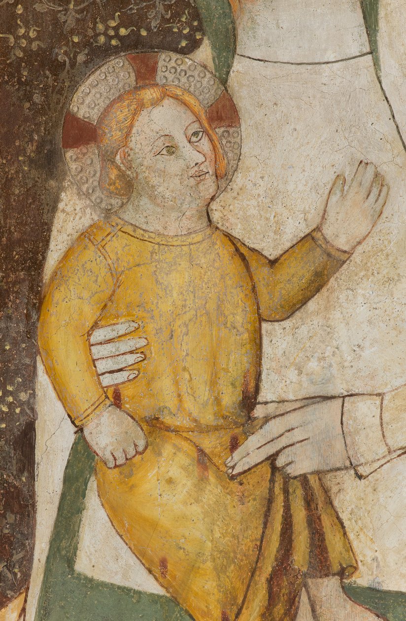 Kuzey Transept, Başmelek Aziz Mikail Sunağı, Altarpiece Arkasında Freskler, Bonifacio Bembo, Bakire ve Çocuk, Detay by Bonifacio Bembo