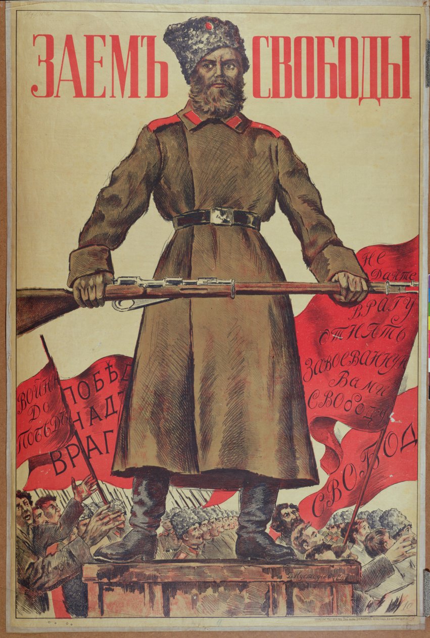 Özgürlük Kredisi Posteri, 1917 by Boris Mikhailovich Kustodiev