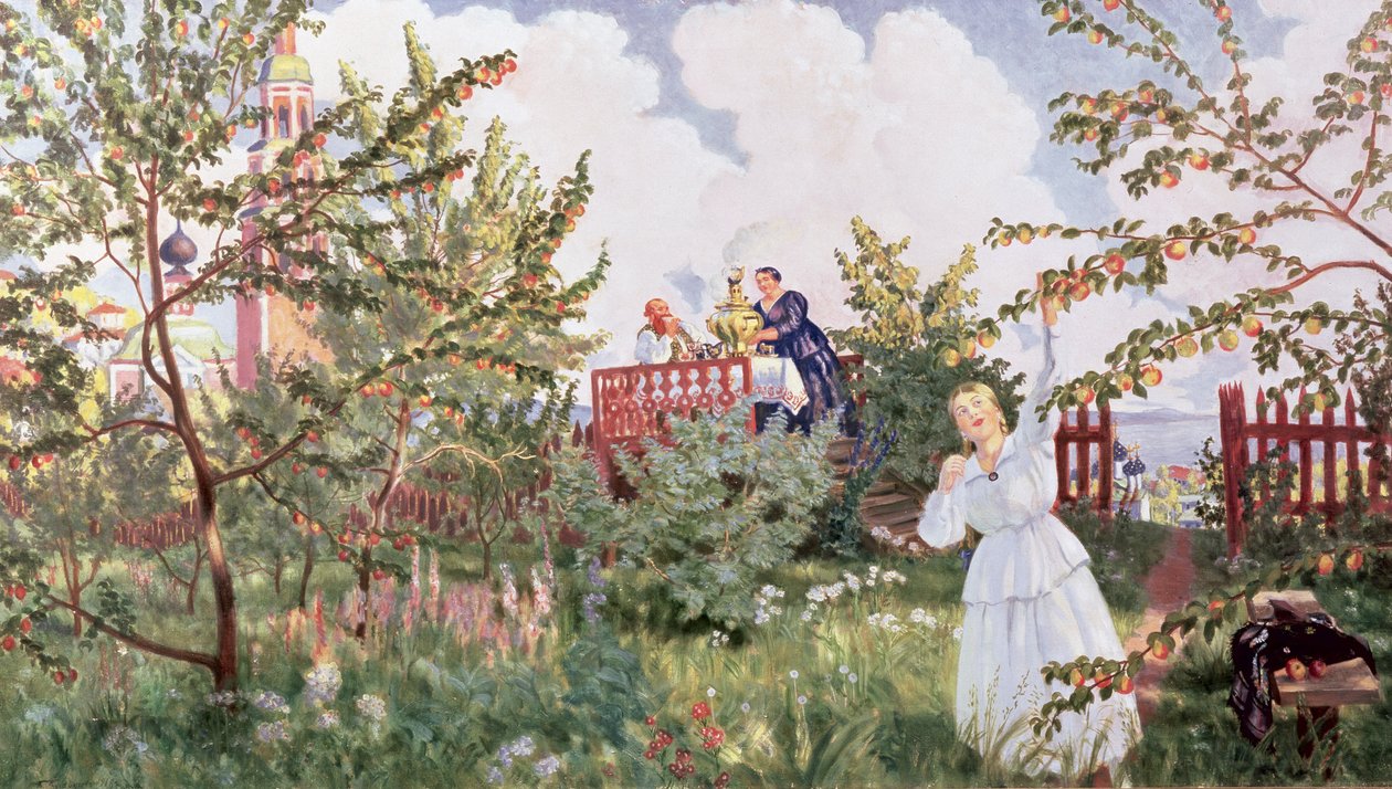 Meyve Bahçesi, 1918 by Boris Mikhailovich Kustodiev