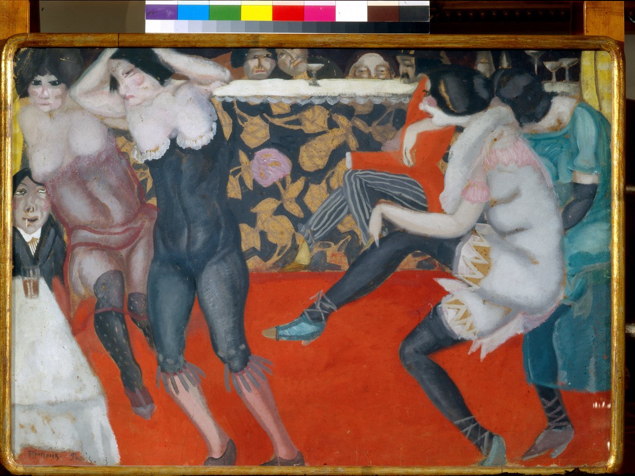 Kabarede - Boyama Boris Dmitryevich Grigoriev (1886-1939) tuval üzerine yağlıboya (61x80 cm) by Boris Dmitrievich Grigoriev