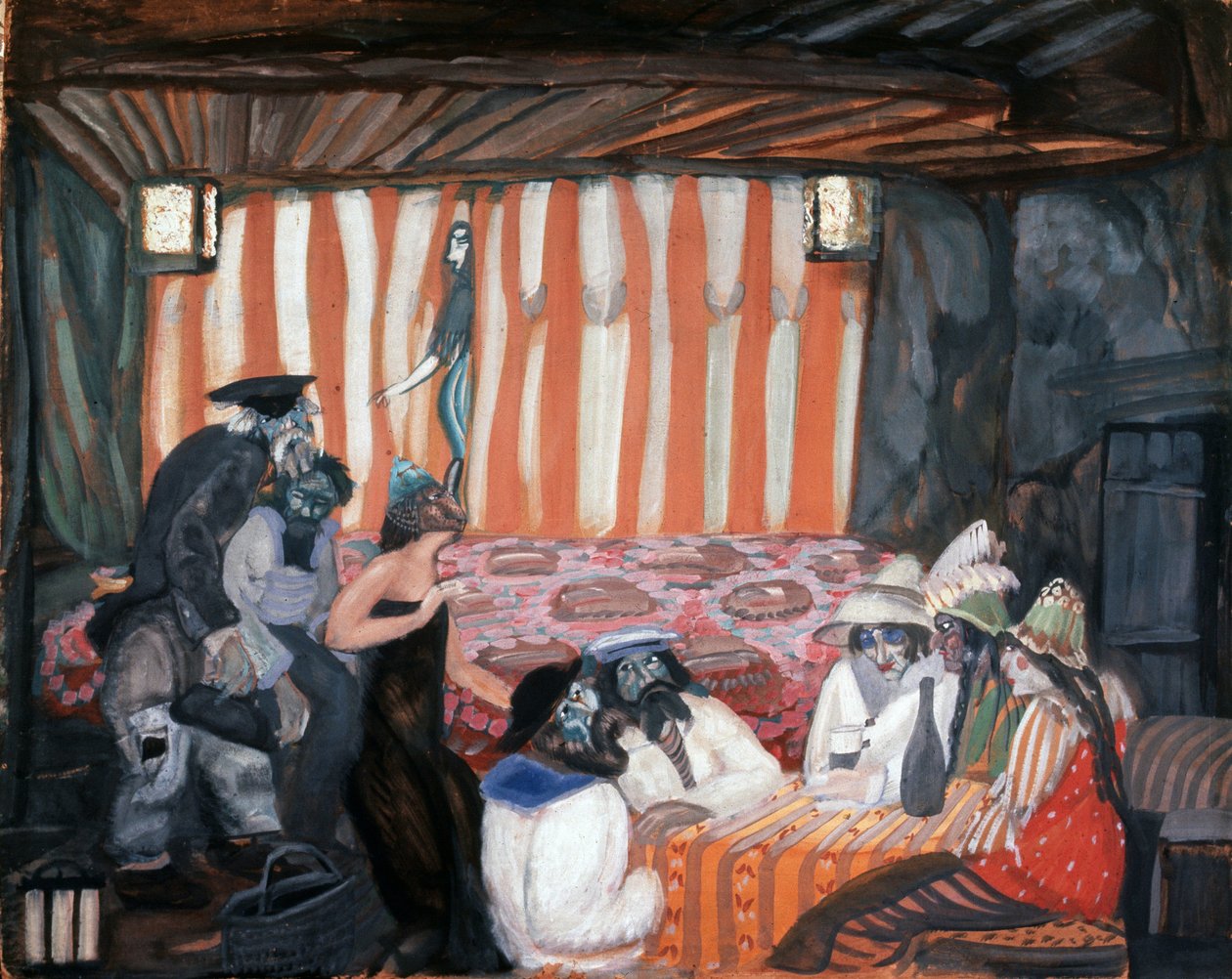 ""Kabare"" Tablosu Boris Grigoriev (1886-1939) 1918 Özel koleksiyon by Boris Dmitrievich Grigoriev