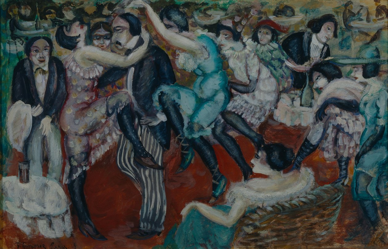 Şarkı söyleyen kafe, 1913 by Boris Dmitrievich Grigoriev