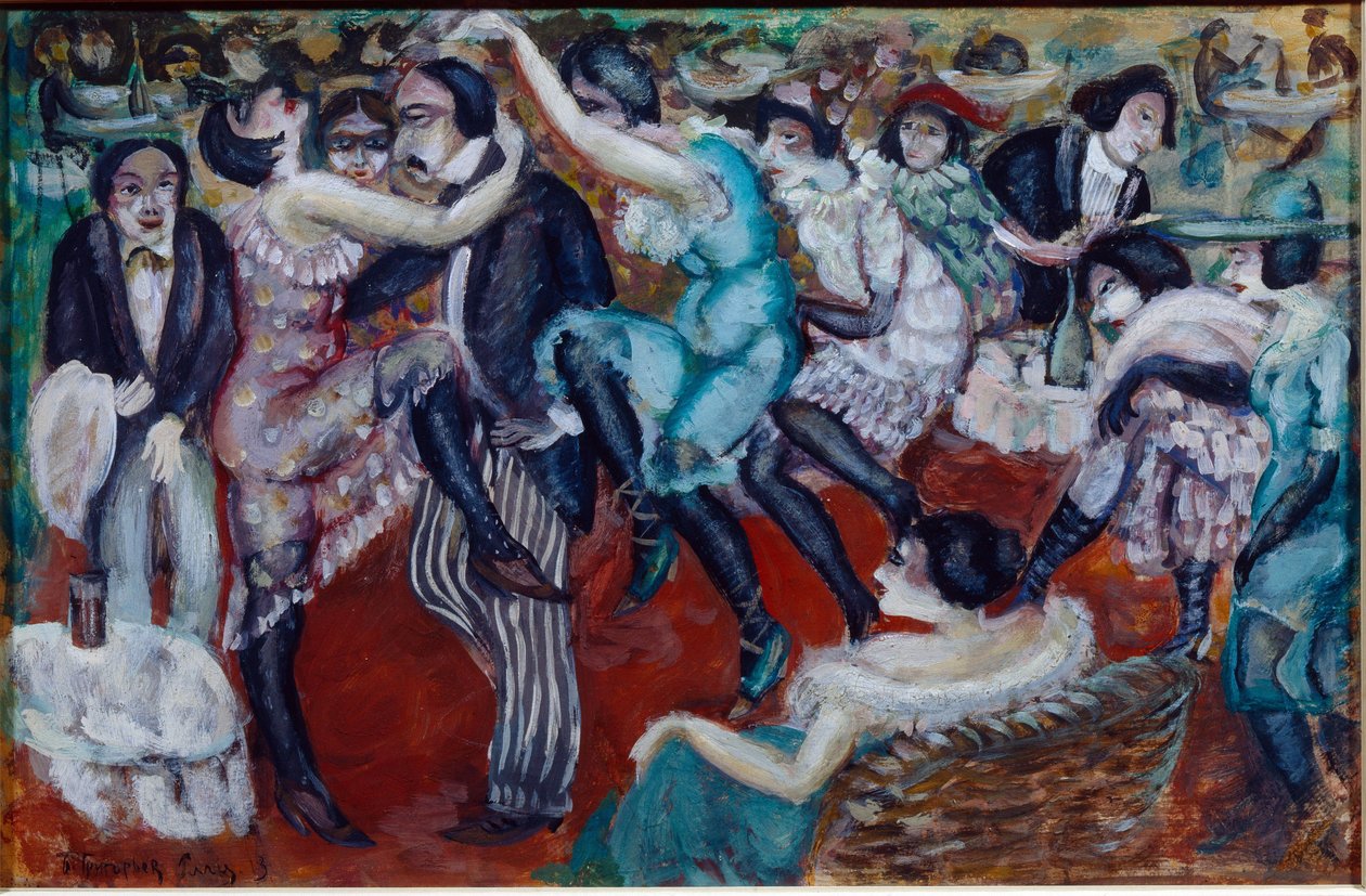 ""Singing Cafe"" (Singing Cafe) - Boyama Boris Dmitrievich Grigoriev (1886-1939) by Boris Dmitrievich Grigoriev