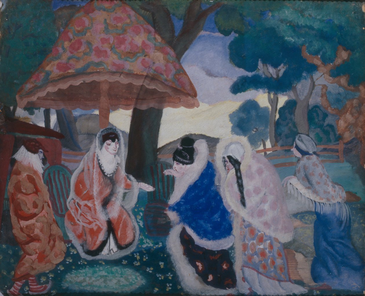 Yeni evlileri selamlamak, 1913 by Boris Dmitrievich Grigoriev
