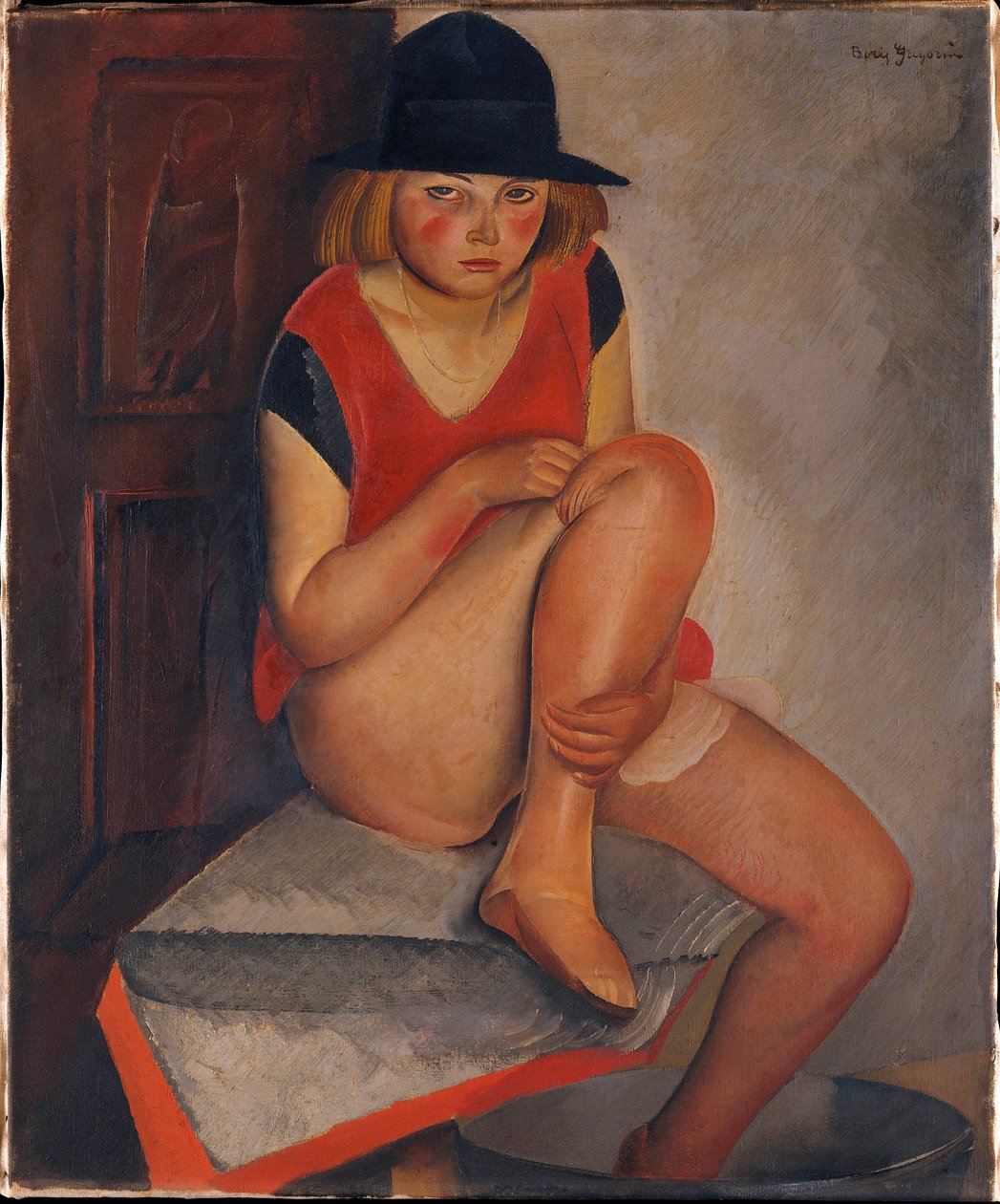 "La modele" (Model) Peinture de Boris Grigoriev (1886-1939) yaklaşık 1926 - Tuval üzerine yağlı boya Soluk 72,7x60 cm Metropolitan Museum of Art, New York ©FineArtImage/Leemage by Boris Dmitrievich Grigoriev