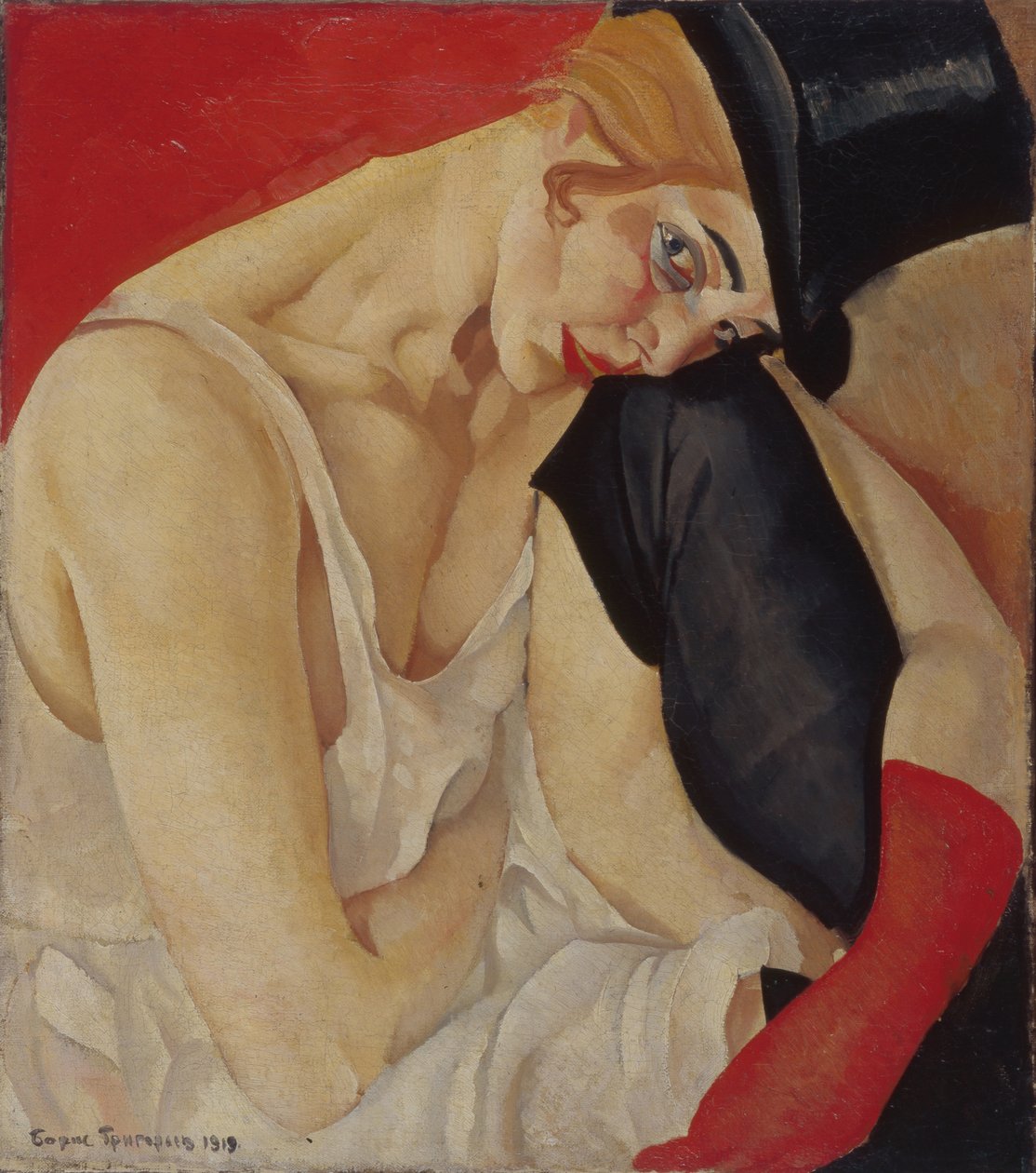 Silindir Şapkalı Kadın, 1919 by Boris Dmitrievich Grigoriev