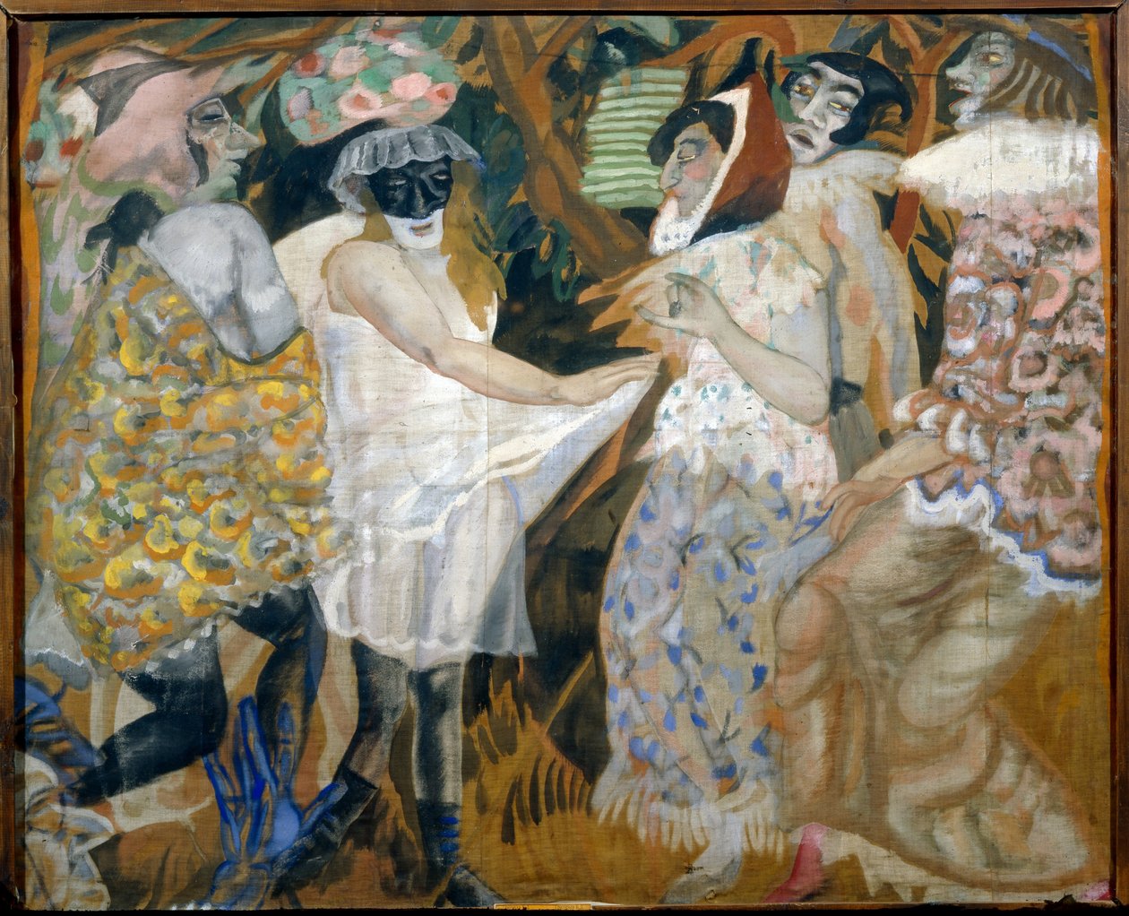Maskeli Balo (Maskeli Balo) - Boyama Boris Dmitrievich Grigoriev (1886-1939) by Boris Dmitrievich Grigoriev