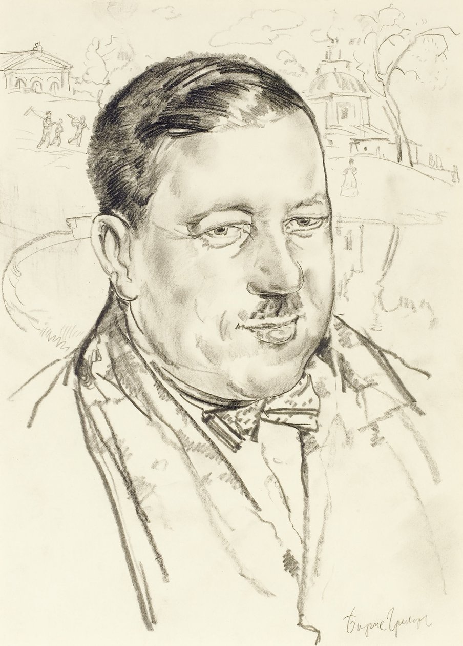 Sanatçı Ilya Mashkov'un portresi by Boris Dmitrievich Grigoriev