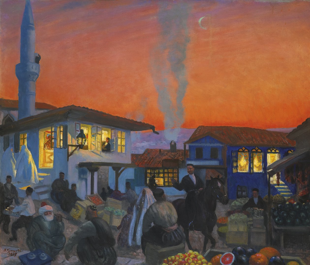 Bahçesaray, 1917 by Boris Mikhailovich Kustodiev