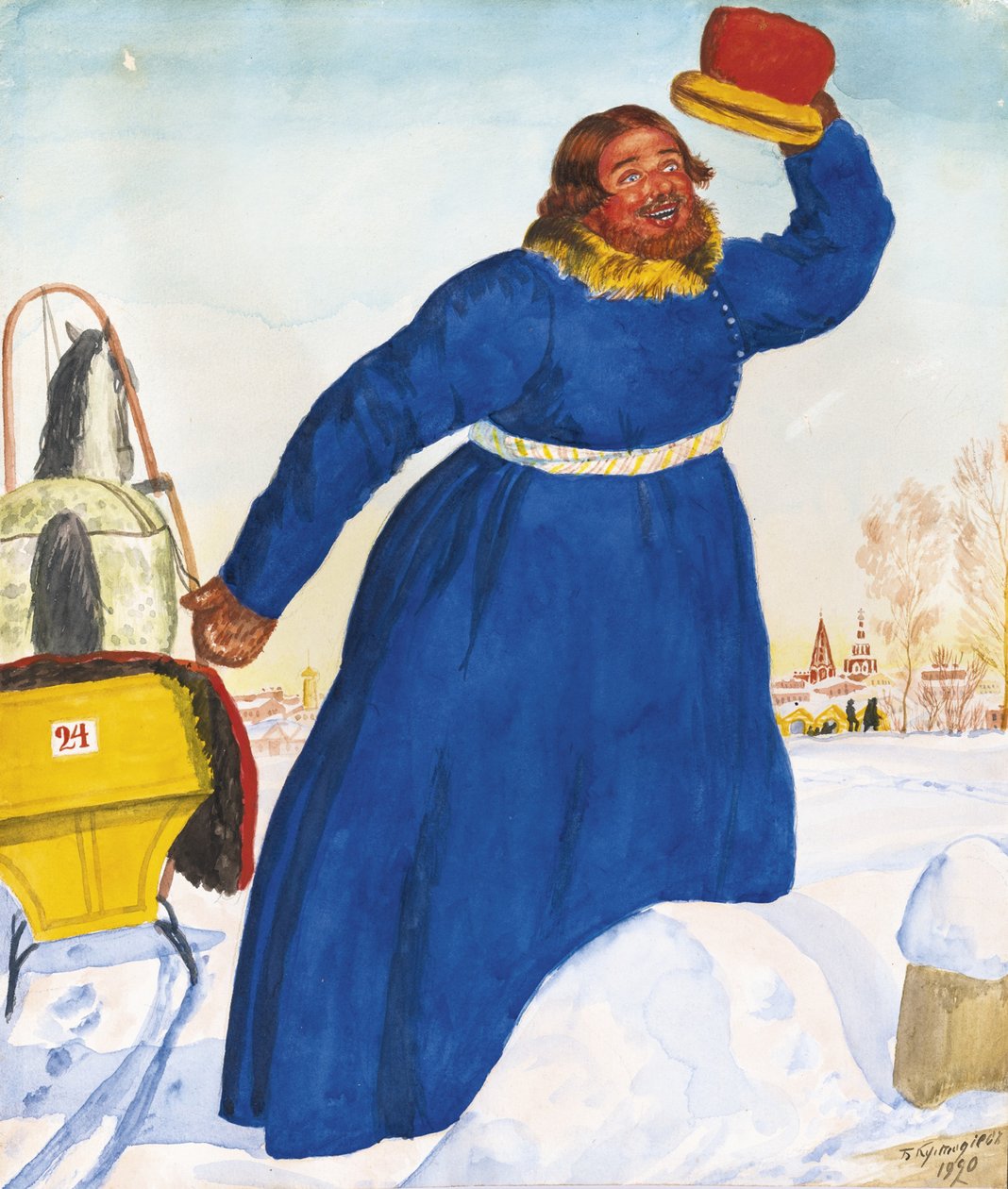 arabacı, 1920 by Boris Mikhailovich Kustodiev