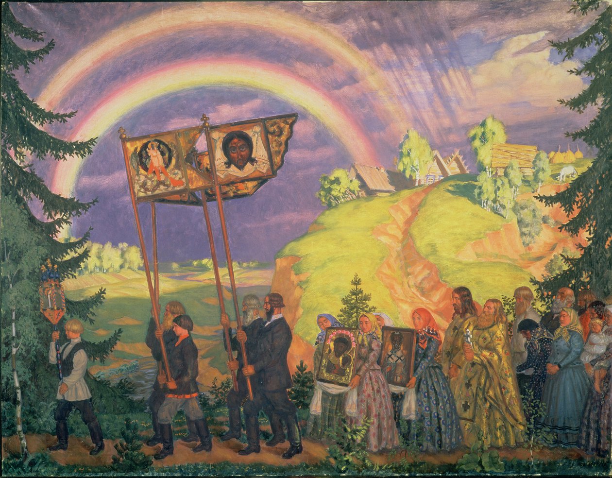 paskalya alayı by Boris Mikhailovich Kustodiev
