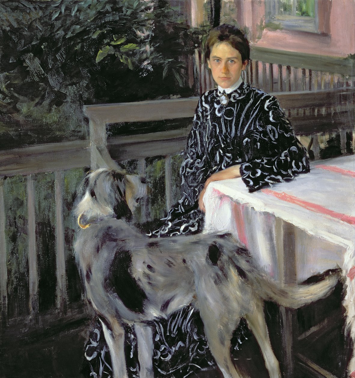 Sanatçının eşi Yulia Yevstafievna Kustodieva'nın (1880-1942) portresi, 1903 by Boris Mikhailovich Kustodiev
