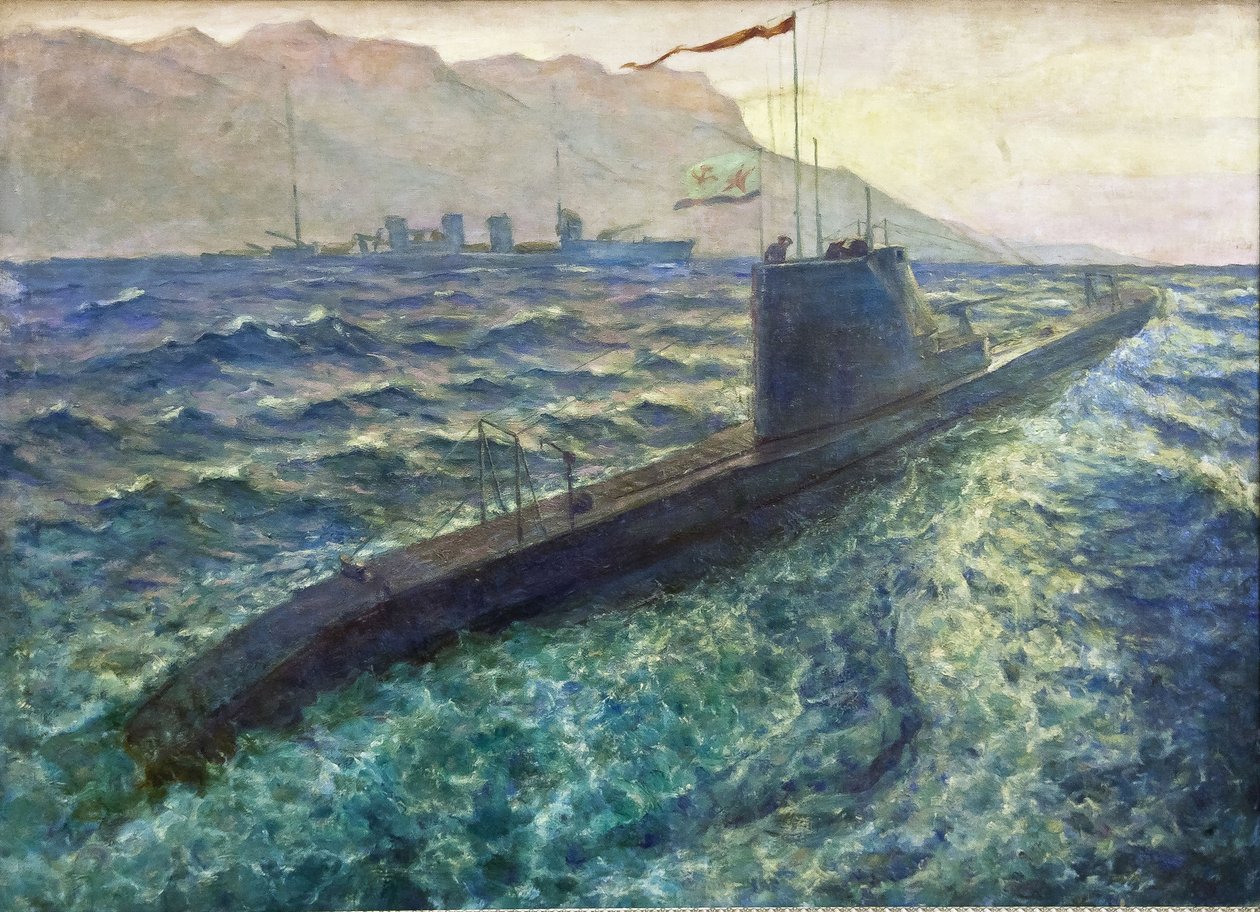 Denizaltı par Deykin, Boris Nikolayevich (1890-1945). Tuval üzerine yağlı boya, ebat : 101x137 by Boris Nikolayevich Deykin