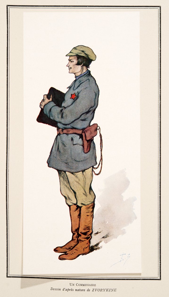 Sovyetler Tarihinden Komiser, pub. 1922 (renkli taş) by Boris Vasilievich Zvorykin