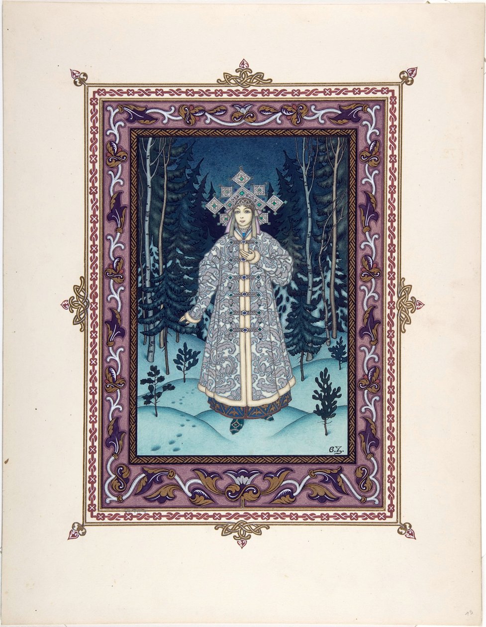 Snegourotchka ( ou Snegourka, la Fille de neige) - Masal için İllüstrasyon Snegurochka par Zvorykin, Boris Vasilievich (1872