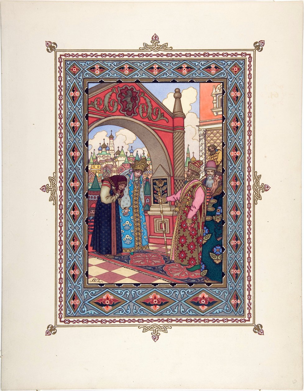 Vassilissa la Belle (Vassilissa la tres Belle) - Masal için İllüstrasyon Güzel Vasilisa par Zvorykin, Boris Vasilievich (1872-1935
