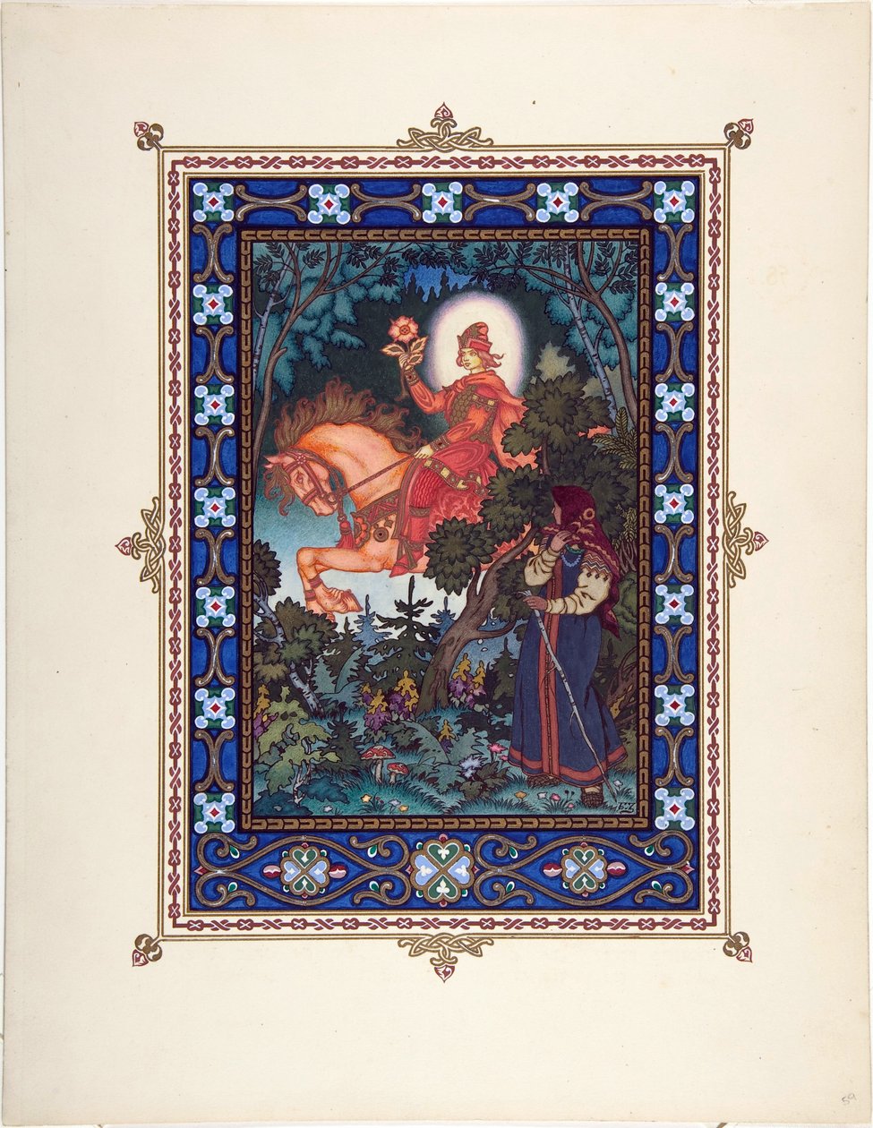 Vassilissa la Belle (ou Vassilissa la tres belle) - Masal için İllüstrasyon Güzel Vasilisa Zvorykin, Boris Vasilievich (1872