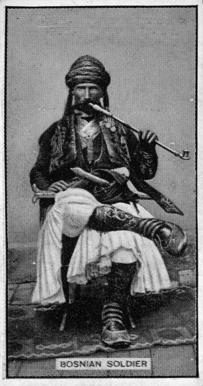 19. yüzyılın sonlarından bir fotoğraftan Bosnalı bir Asker by Bosnian Photographer