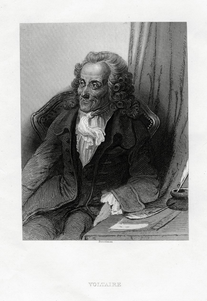 Voltaire, Fransız Aydınlanma yazarı, denemeci, deist ve filozof, 1884 by Bosselman