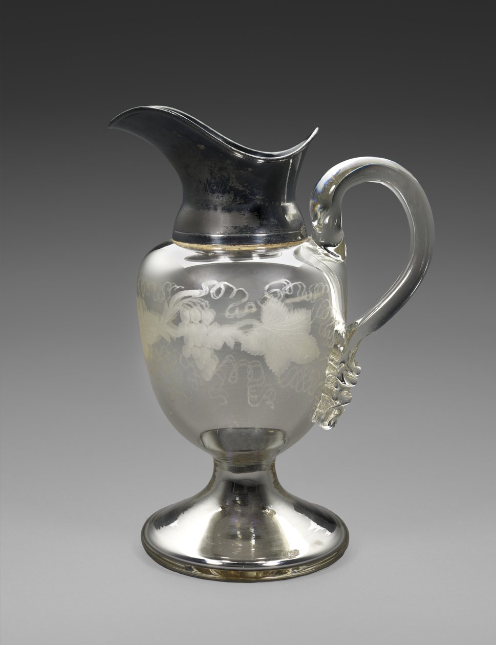 Sürahi, c. 1865-1871 (gümüş cam, gümüş tabak, mantar, kağıt) by Boston Silver Glass Company