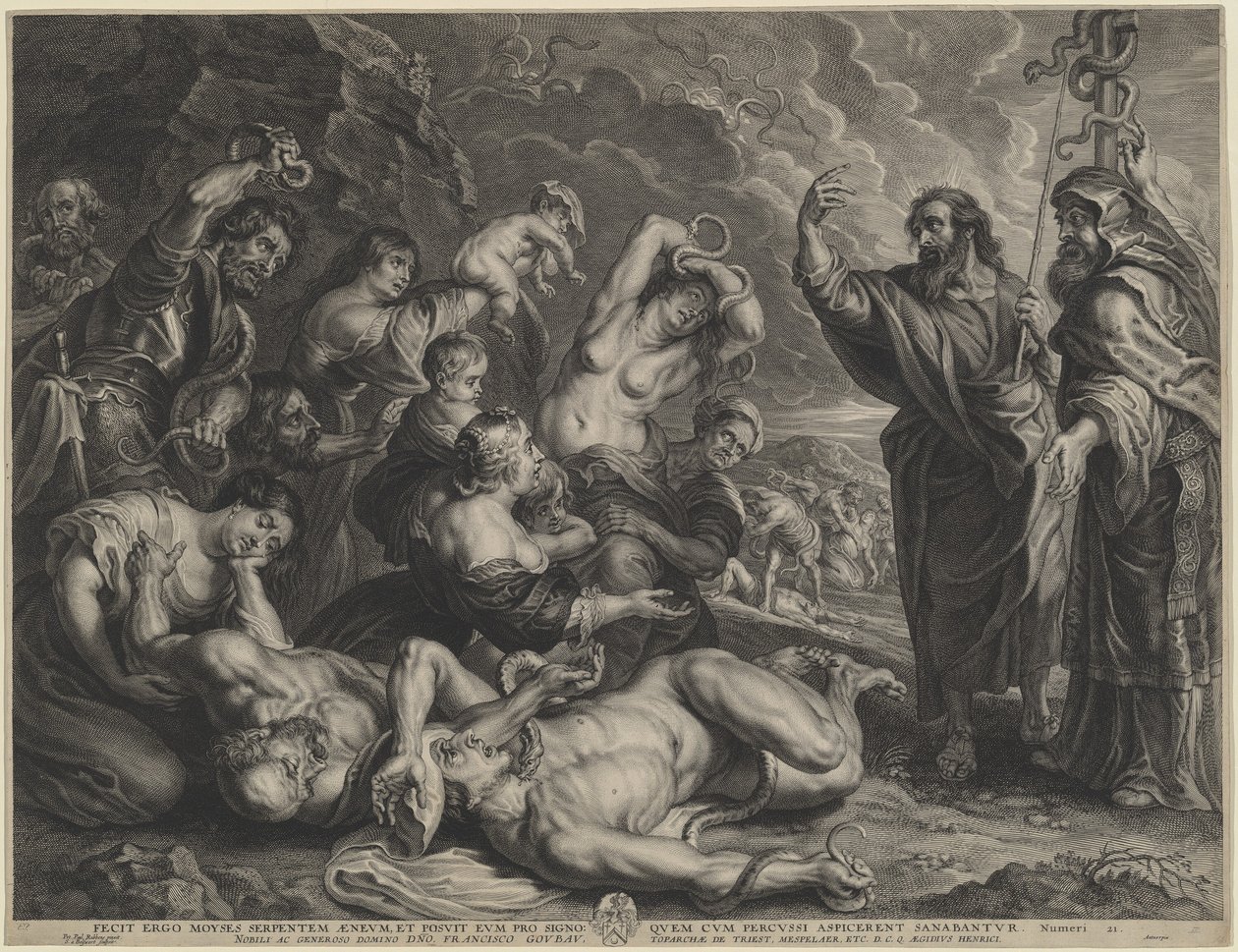 Musa ve Brazen Yılan by Boëtius Adams Bolswert, after Sir Peter Paul Rubens