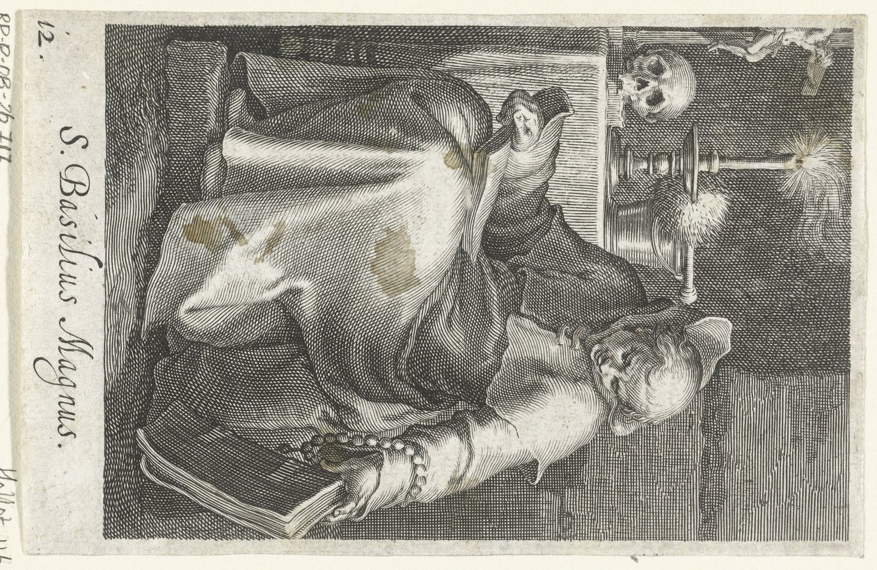 Hermit rolünde Aziz Basil the Great S. Basilius Magnus (nesne üzerindeki başlık) Hermits (dizi adı) Sacra eremvs ascetarvm (dizi başlığı) by Boëtius Adamsz. Bolswert