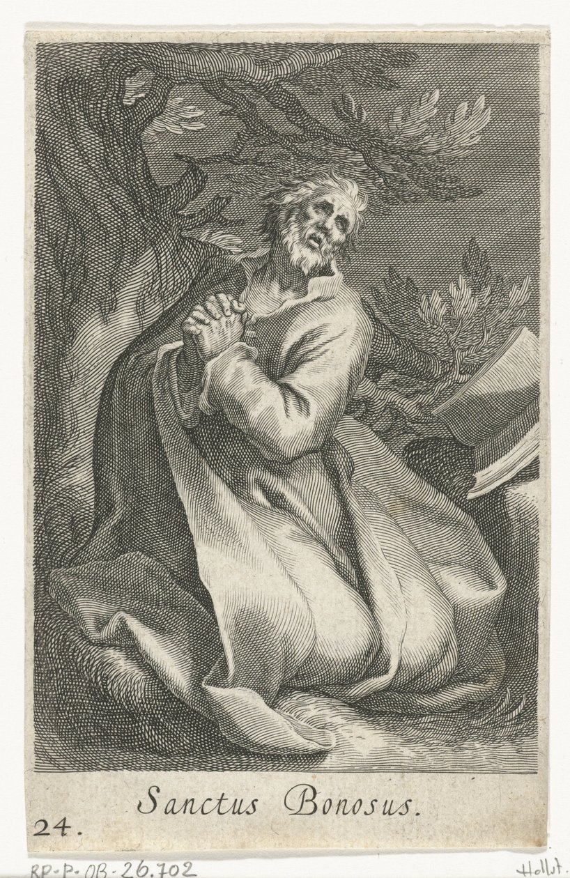 Hermit olarak Aziz Bonosus Sanctus Bonosus (nesne üzerindeki başlık) Hermits (dizi adı) Sacra eremvs ascetarvm (dizi başlığı) by Boëtius Adamsz. Bolswert