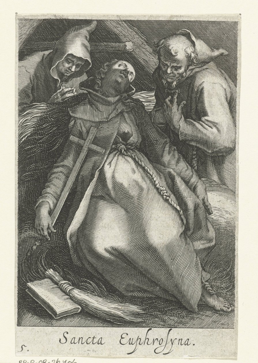İskenderiye Aziz Euphrosina Hermites olarak Sancta Euphrosyna (nesne üzerindeki başlık) Hermites (dizi adı) Sacra Eremus Ascetriarum (dizi adı) by Boëtius Adamsz. Bolswert