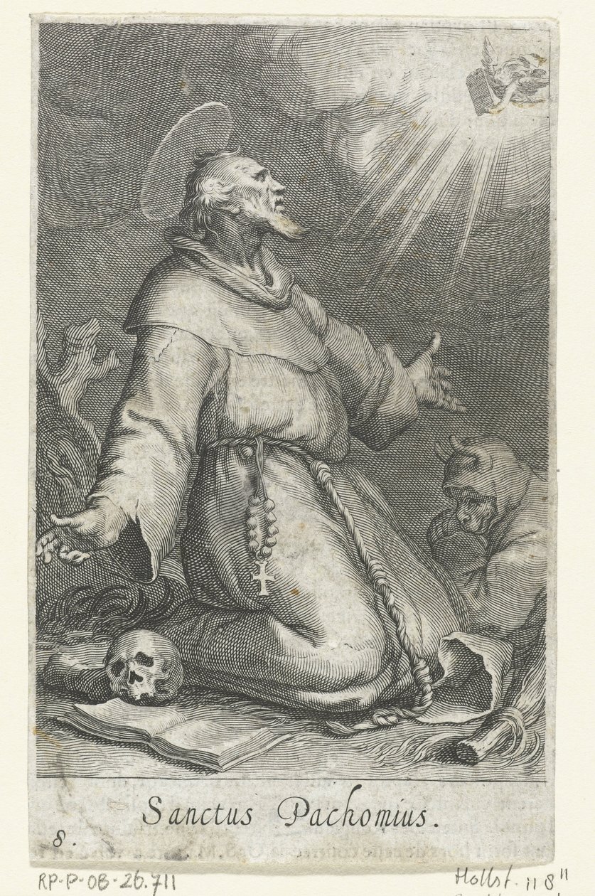 Ermiş olarak Aziz Pachomius Hermits (dizi adı) Sacra eremvs ascetarvm (dizi başlığı) by Boëtius Adamsz. Bolswert