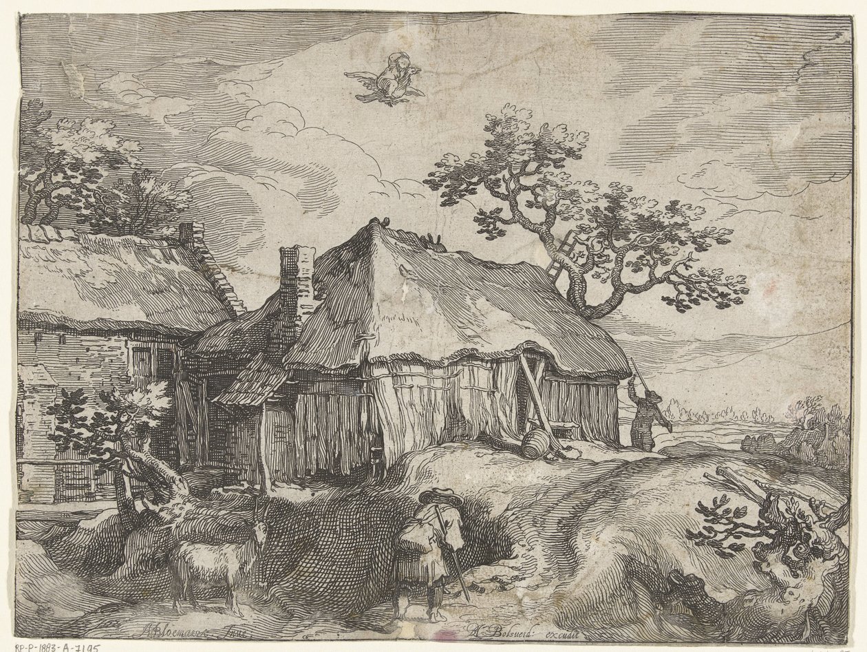 Çiftlik ve Ganymede soygunu ile manzara Kırsal Yüzler (dizi adı) by Boëtius Adamsz. Bolswert