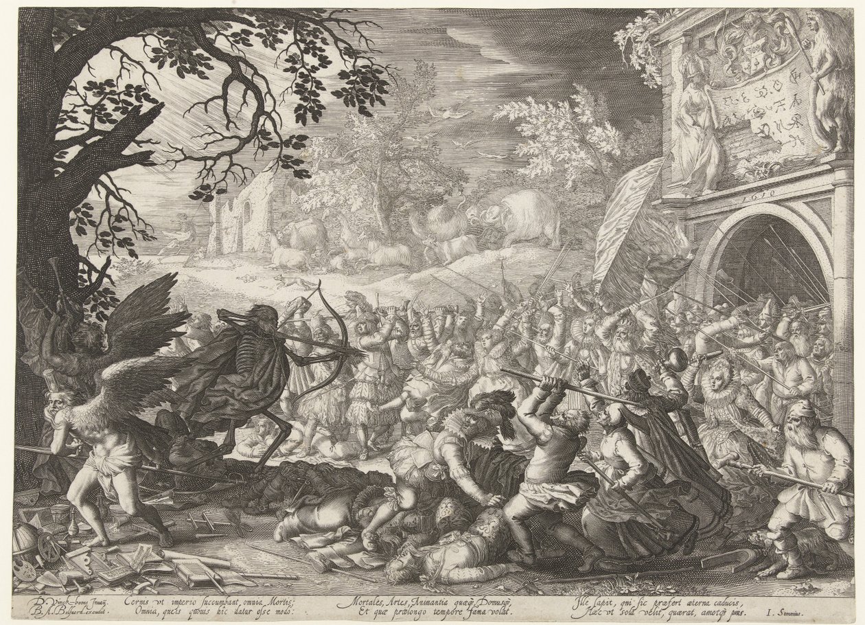 Ölümün Zaferi Ölüm insanlığa karşı savaşır by Boëtius Adamsz. Bolswert