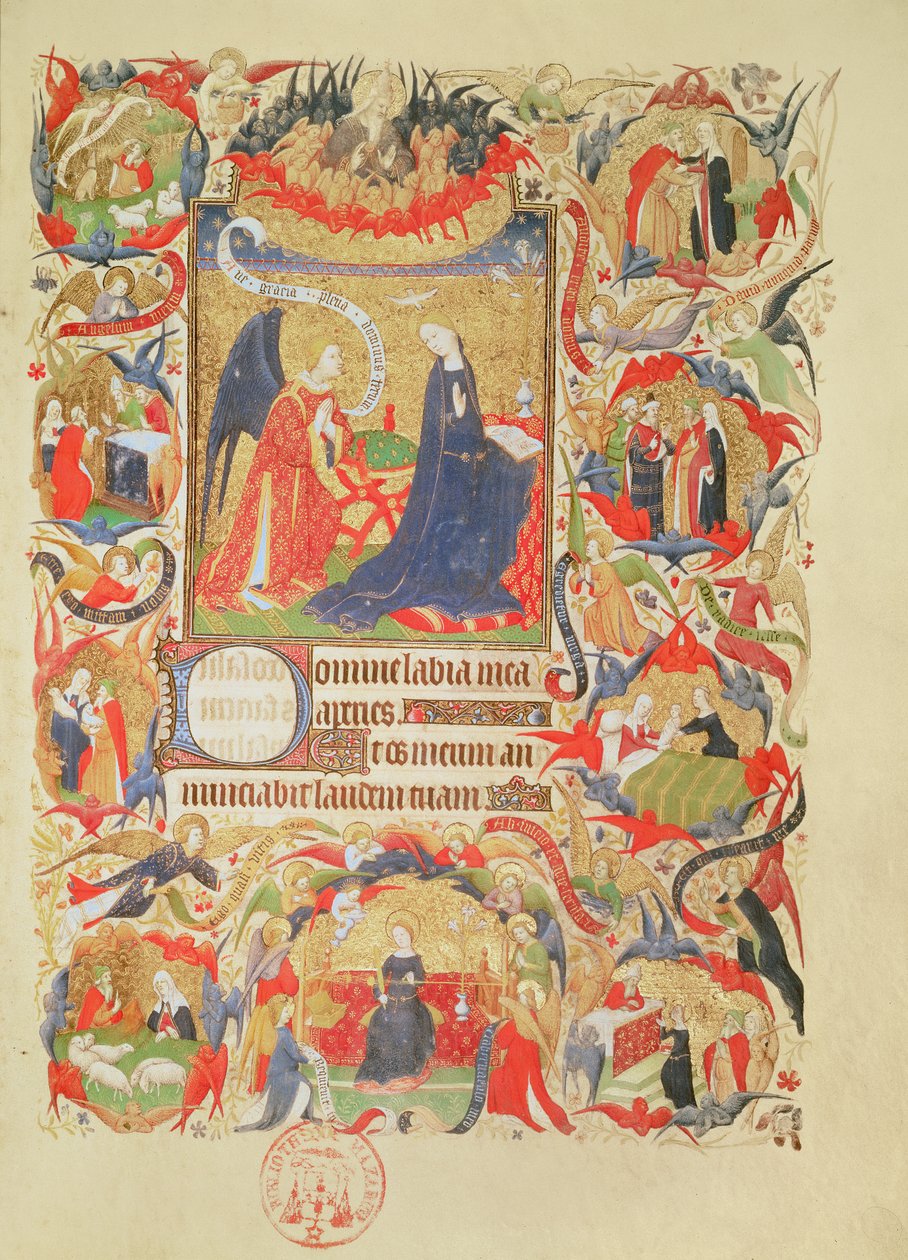 Ms 469 f.13 Bakirenin Yaşamından bölümlerle Müjde by Boucicaut Master