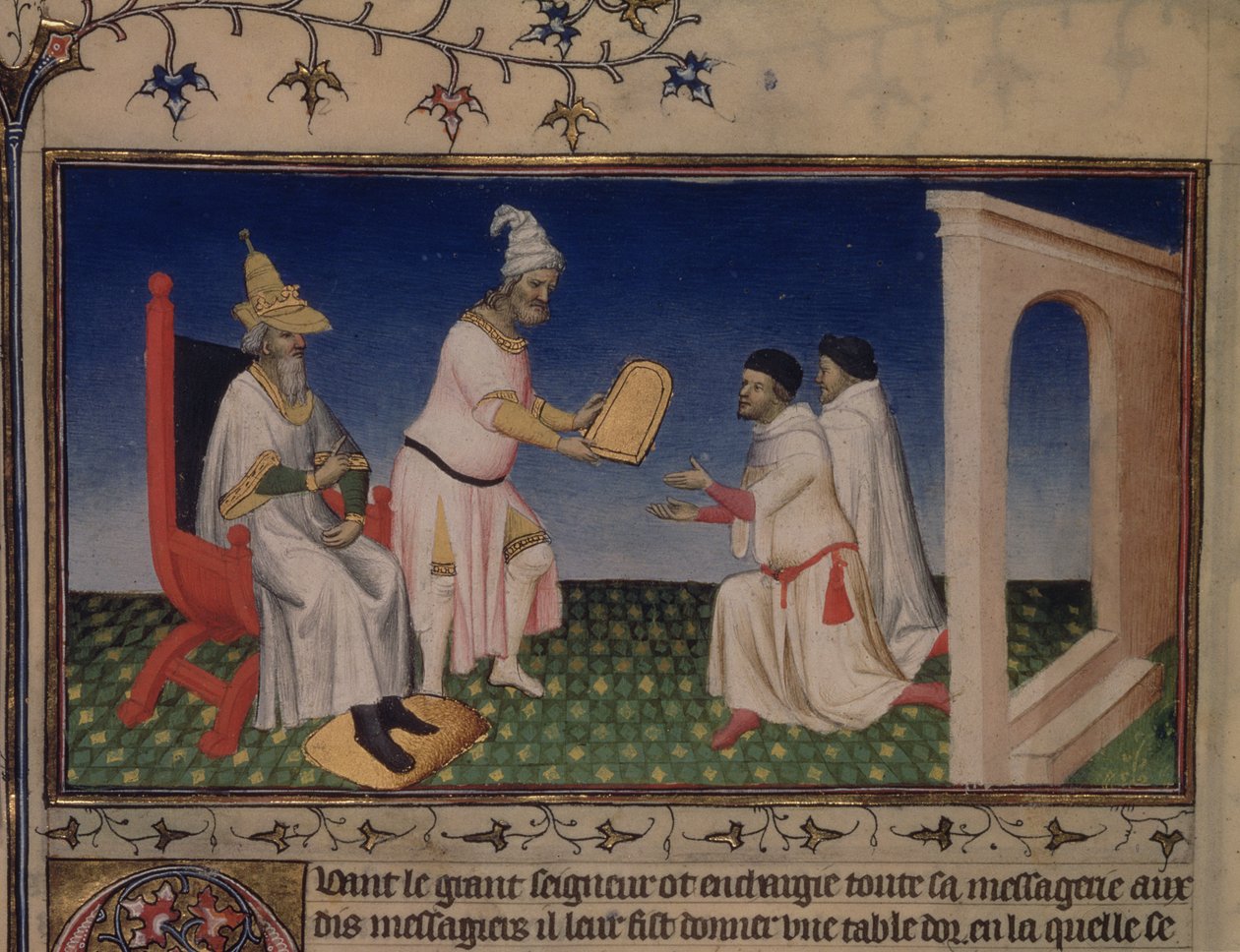 Ms Fr 2810 f.3v, Kubilay Khan, Nicolo ve Marco Polo