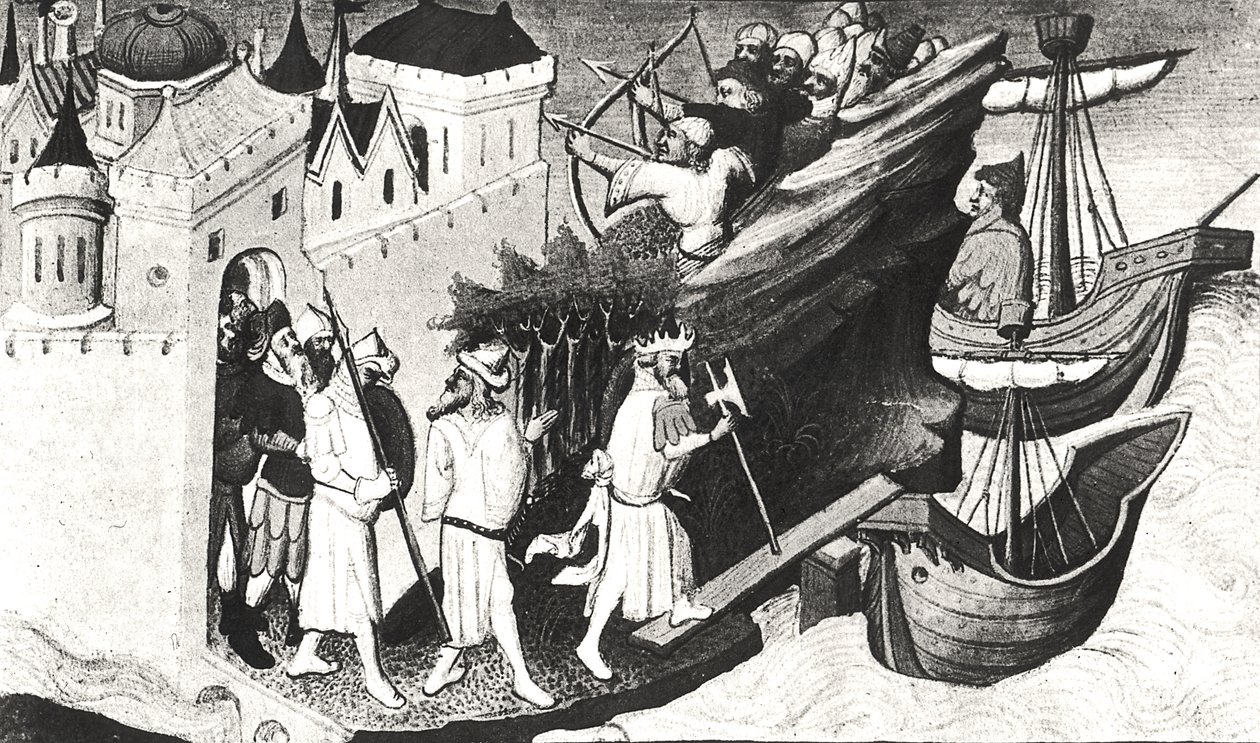 Ms Fr 2810 f.72, The Great Khans askerleri Sypangu adasını Livre des Merveilles du Monde