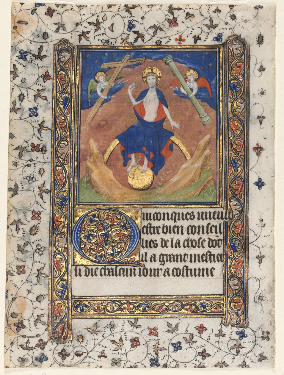 Saatler Kitabından Bir Yaprak: Yargıdaki Mesih, c. 1415. by Boucicaut Master