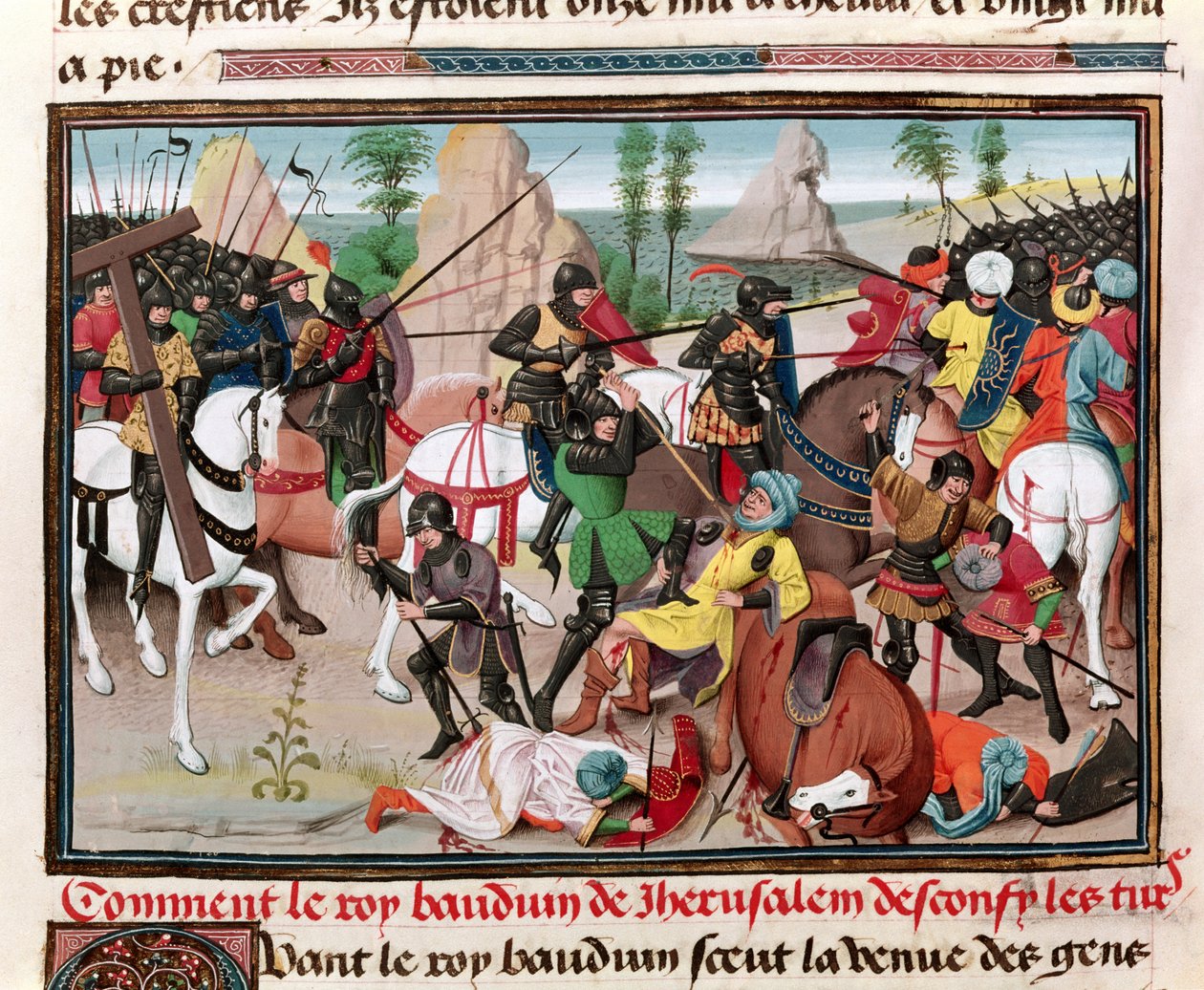 Bayan 5089-90 Kral I. Baldwin (c.1058-1118) ile Türkler arasındaki savaş, Chroniques des empereurs