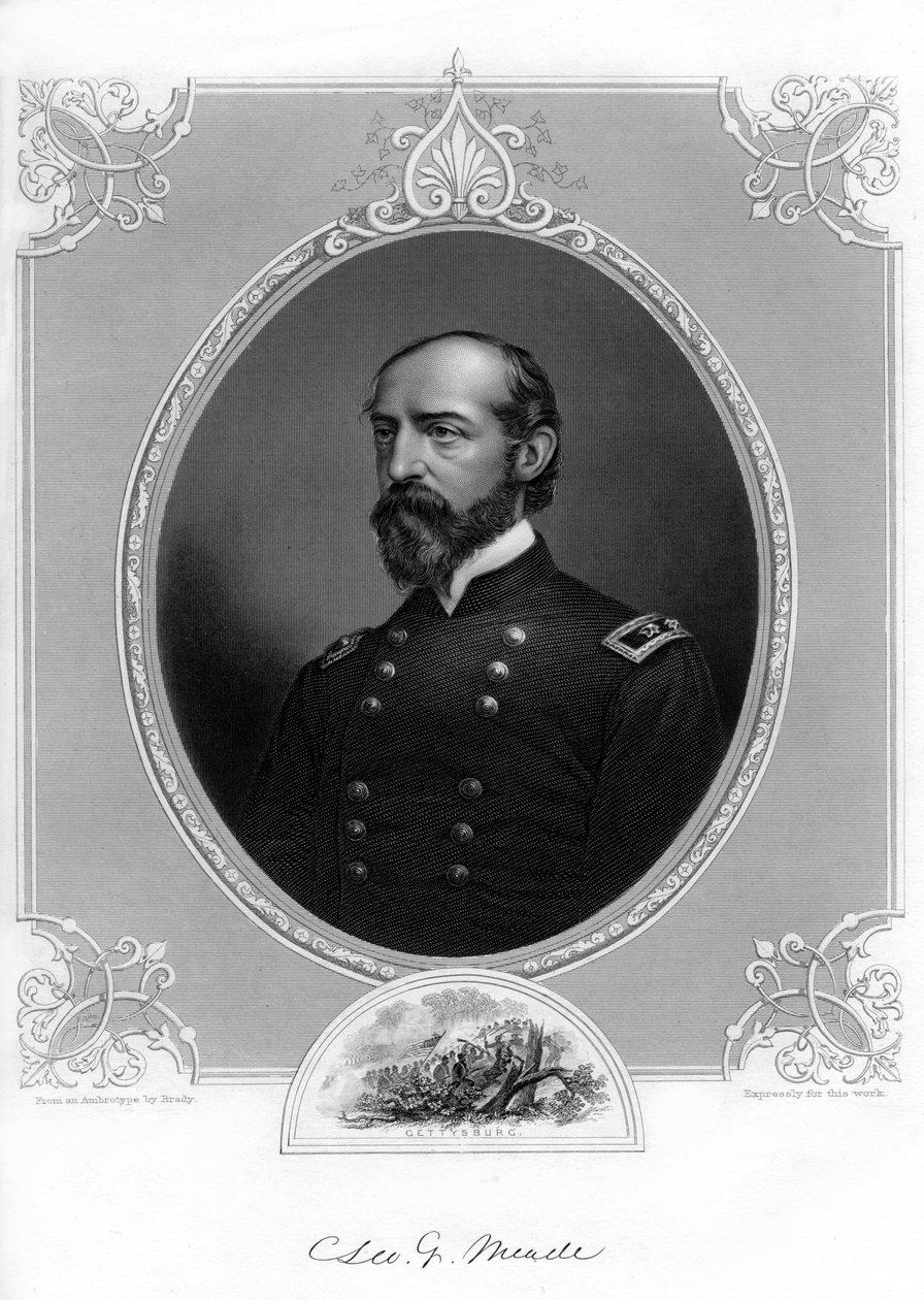 General George Meade, ABD Ordusu subayı ve inşaat mühendisi, 1862-1867. by Brady