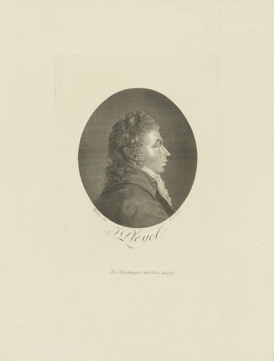 Besteci Ignace Pleyel'in portresi 1757-1831, c. 1800. by Breitkopf and Härtel