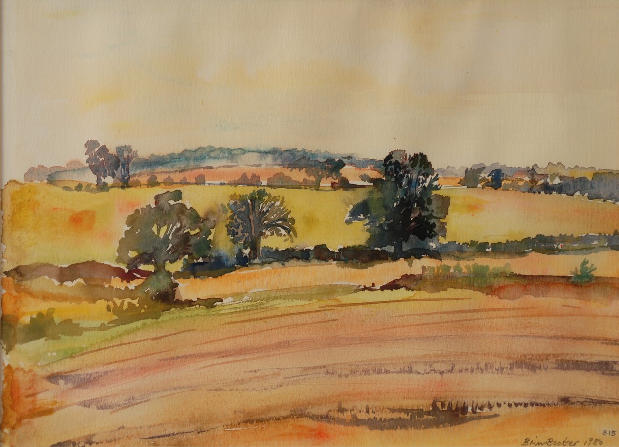 Suffolk Peyzaj, 1980 (kağıt üzerinde wc) by Brenda Brin Booker