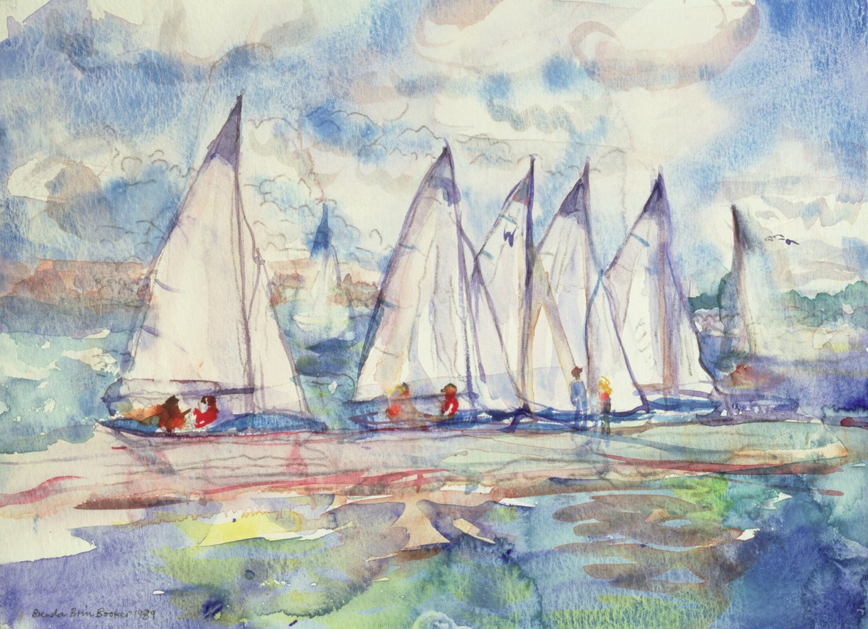 Mavi Yelkenliler, 1989 (kağıt üzerinde wc) by Brenda Brin Booker