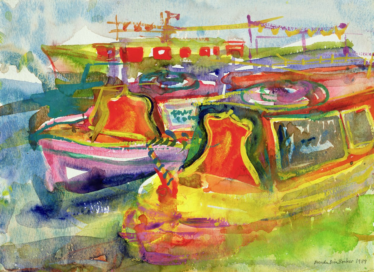 Kanal Tekneleri, 1989 (kağıt üzerinde wc) by Brenda Brin Booker