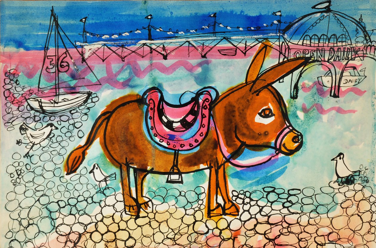 Eşek (akrilik poster rengi ve renkli mürekkepler) by Brenda Brin Booker