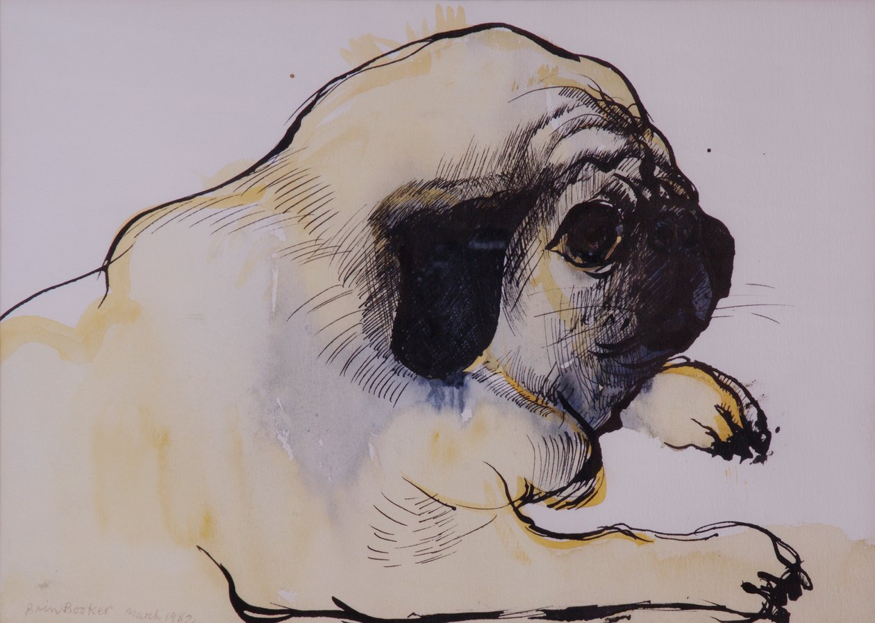 Hogarth, 1982 (kağıt üzerinde wc ile kalem ve mürekkep) by Brenda Brin Booker