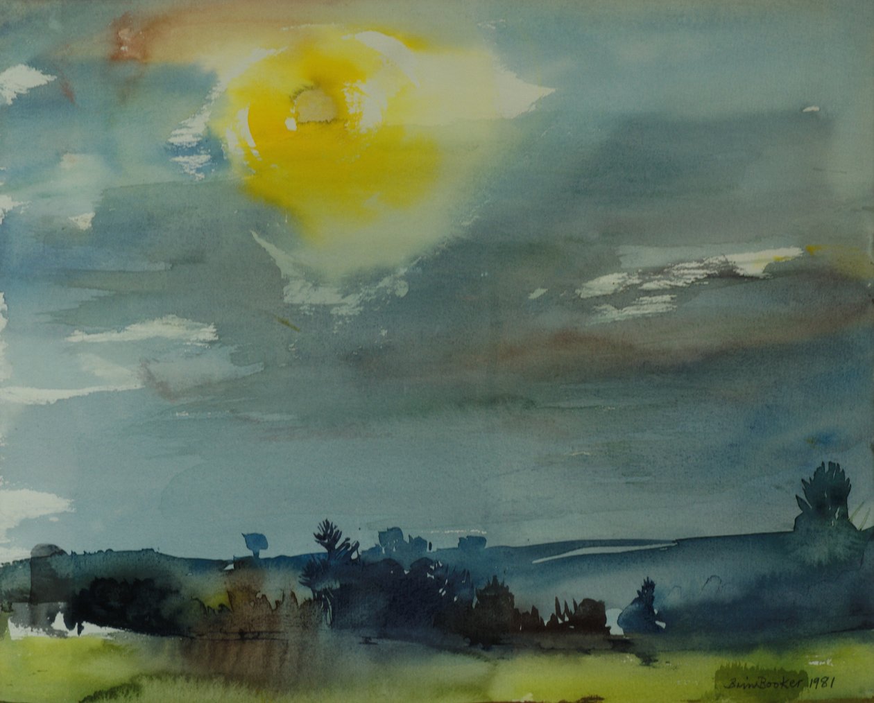 Havada Yağmur, 1981 (kağıt üzerinde wc) by Brenda Brin Booker