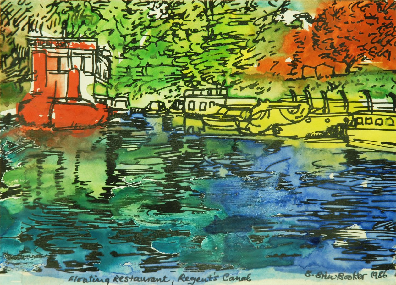 The Floating Restaurant (kağıt üzerine sulu boya) by Brenda Brin Booker